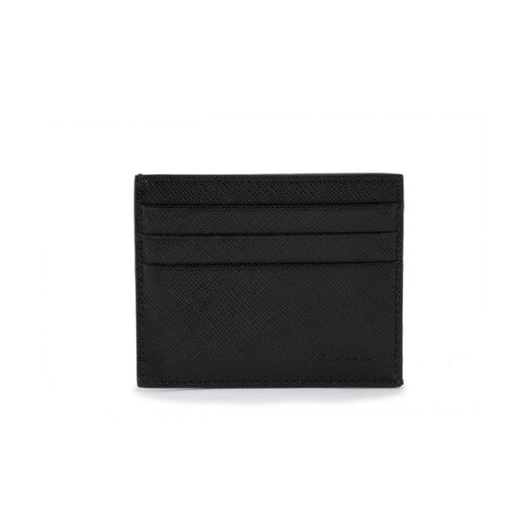 Regalo Saffiano Leather Card Holder, Black RE2581867